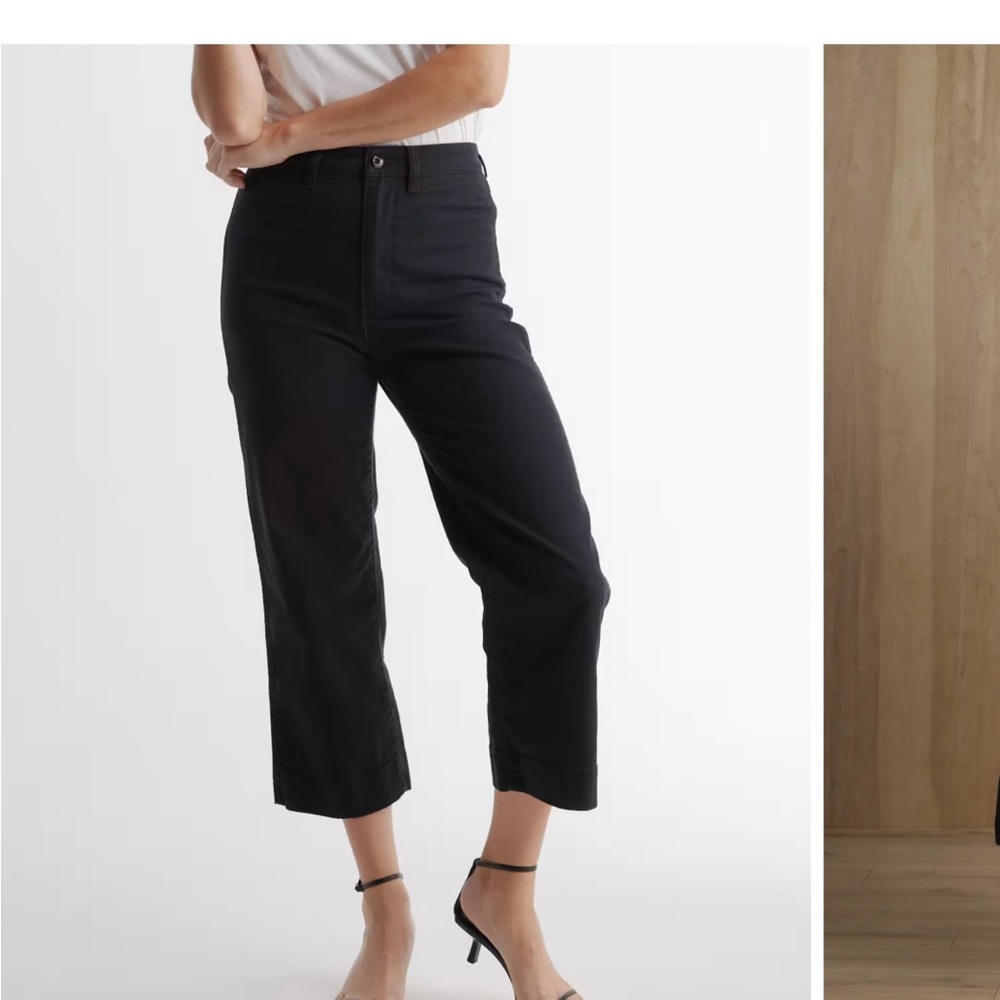 Quince Black Cropped Pants